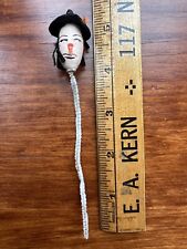 VINTAGE SPUN COTTON HALLOWEEN WITCH HEAD ON PIPE CLEANER STEM JAPAN AS IS picture