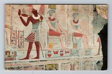 Aswan Assuan Egypt, Temple Interior, Stone Carvings Vintage Souvenir Postcard picture
