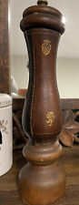 Vintage Atq Italian M.F Leather Wrapped Pepper Mill picture