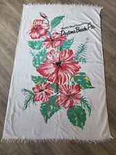 Vintage Daytona Beach Florida Terry Beach Hibiscus flower Towel 52x33 picture