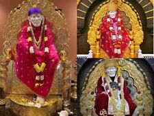 SET OF 12 SAI BABA PIC IN A GOLDEN COLOUR FIBER FRAME 5'' X7'' HINDU PUJA picture