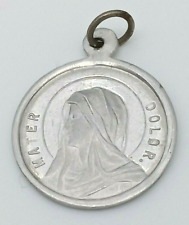 Mary Sorrowful Mother Mater Dolor Medal Silver Tone Jerusalem Germany Vintage picture
