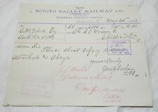 Vintage 1889 Letter on Scioto Valley Railway Co. Letterhead picture