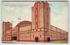 Postcard Vintage 1913 Seventh Regiment Armory in Chicago, IL. picture