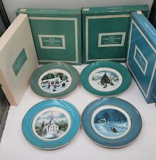 4 Vtg Enoch Wedgwood Tunstall England Porcelain Plates Made For Avon Christmas picture