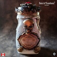 vintage bottle custom jar witchcraft magic rite altar set skull crown toad mouth picture