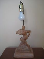 Vintage Mid-Century HEIFETZ Wood Football Player Lamp picture