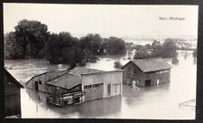 Muir Michigan Flood Scene Buildings Postcard picture