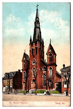 1915 St. Mary's Church, York, PA Postcard picture