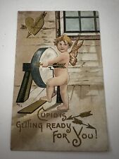 Cupid Is Getting Ready For You Antique Vintage Postcard picture