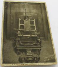 Original 1910 Electric Chair Post Card in Sing Sing Prison Ossining, NY picture