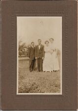 Group Outdoors Wedding Photograph Ladies Man Early 1900s Vintage Cabinet Card picture