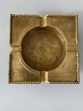 Vintage Solid Brass Square Astray 4.5” X 4.5” - Made In India picture
