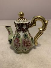 Vintage Cloisonné Teapot Decoration Brass,mashed Enamel,Gold,Silver Hand Done  picture