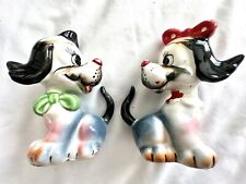Collectible Antique Vintage Cute Animal Puppy Dog Ceramic Salt & Pepper Shakers picture