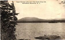 Vintage Postcard- Upper Saranac Lake near Fish Creek Camp Site, Adirondack Mount picture