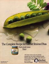 1986 Gerber Baby Food Print Ad Peapod Strained Peas Recipe Infant Pure Simple picture