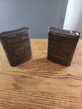 VINTAGE MINERS JUSTRITE CARBIDE  POCKET TIN CAN LOT OF 2  picture