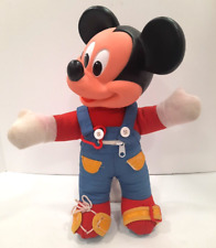 Vintage Mattel Mickey Mouse Learn To Dress Soft Body Hard Head Doll 15 in. picture