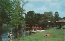 Camp Arrowhead for Girls Hunt Texas canoes swimmers canoeing postcard F440 picture