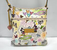 Dooney & Bourke Disney Sketch Nylon Shoulder Bag Vintage Rainbow Zip *PLS READ* picture