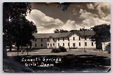 Lewiston Illinois~Epworth Springs Camp~Girls Dorm~Rita & June Roomies~1946 RPPC picture