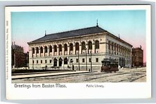 Boston MA-Massachusetts, Public Library, Copper Windows Vintage Postcard picture