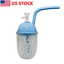 8.6 inch Cup shape Water Pipe Silicone Smoking Hookah Shisha Pipe W/ Glass Bowl picture