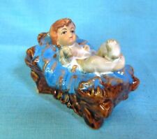 Vintage Ceramic Baby Jesus in Manger from Nativity Scene 2