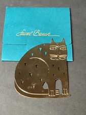 Laurel Burch Christmas Ornament Gold Cat Holiday Vintage 1989 in Envelope Signed picture