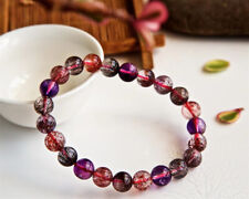 8.2mm Natural Brazil Super Seven 7 Melody Amethyst Crystal Round Beads Bracelet picture