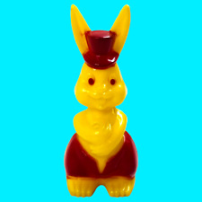 Vintage Plastic Bunny Rabbit Rosbro Lollipop Holder Sucker Hard Candy Easter Toy picture