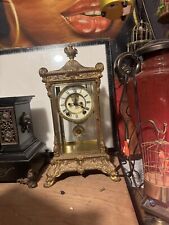 Ansonia Rhinestone? Encrusted Crystal Regulator Shelf Clock Vintage Antique ￼ picture