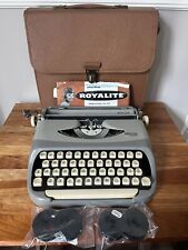 Vintage Royal Royalite Manual Portable Typewriter Gray Two Tone in Case  picture