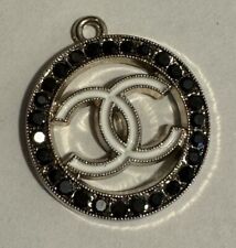 Vintage Style Chanel Zipper Pull Button Charm Gold and Black picture