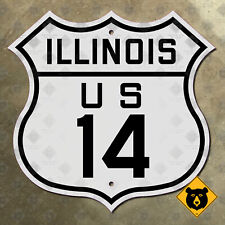 Illinois US Route 14 highway road sign 1926 Chicago Des Plaines 12x12 picture