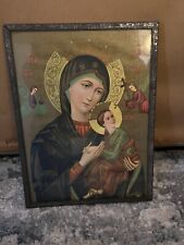 ~ beautiful Vintage Our Lady of Perpetual Help Virgin Mary - Original Frame picture