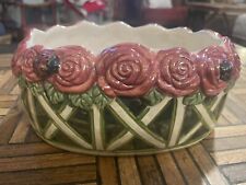 Vintage 3D Rose Trellis with Ladybugs Porcelain 8