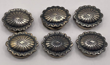 Vintage Native American Sterling Silver Button Covers Lot Of 6 picture