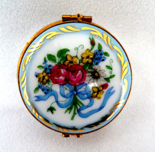 Vintage Castel Limoges France Porcelain Hinged Top Trinket Box picture