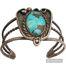  Hector Chato Morenci TURQUOISE VINTAGE NATIVEAMERICAN STERLING SILVER BRACELET  picture
