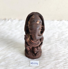 Antique Handmade Lord Ganesha Ganesh Figure Statue Wooden Old Collectible WD554 picture