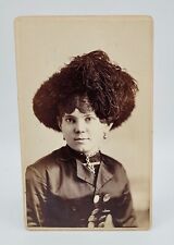 CDV Striking Victorian Woman Wearing Great Hat & Fashion~Carte de Visite~Buffalo picture