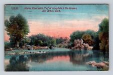 Ann Arbor MI-Michigan, Huron River, U Of M Hospitals, Vintage c1916 Postcard picture