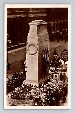 RPPC The Cenotaph WWI Memorial Procession Whitehall London Real Photo Postcard picture