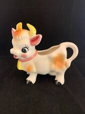 1950s Vintage Kitsch Cow Creamer, Hand Painted, Made in Japan, Yellow Bell picture