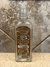 Antique/Vtg Extract of Vanilla Bottle FB Chamberlains St. Louis Paper Label Cork picture