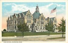 Fairhaven Massachusetts~High School~Clock Tower~1920s Postcard picture