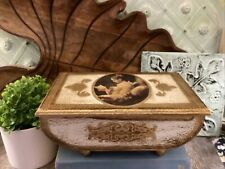 Vintage Italian Gold Florentine Wooden Portrait Lady Jewelry Music Box Shabby picture