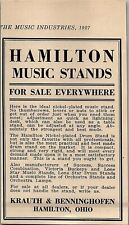 1927 HAMILTON MUSIC STANDS KRAUTH & BENNINGHOFEN VINTAGE ADVERTISMENT 31-154 picture